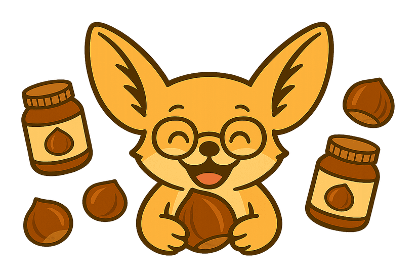 El Mordjene - Mascotte avec lunettes et noisettes